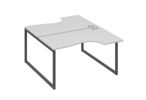 Рабочая станция эргономичная (2х140) Мира Одри, цвет серый + антрацит