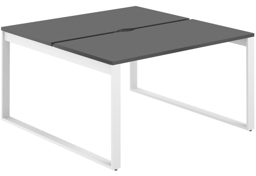 Рабочая станция с вырезом Фламинго, цвет антрацит + белый