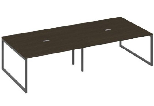 Стол для переговоров прямоугольный Мира Одри, цвет венге + антрацит