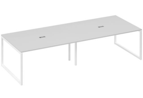 Стол для переговоров прямоугольный Мира Одри, цвет серый + белый