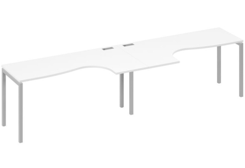 Рабочая станция эргономичная 2х160 Классика Мира Лофт, цвет белый премиум + серый