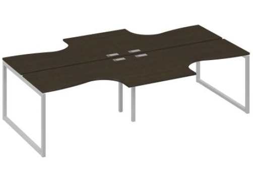 Рабочая станция эргономичная (4х140) Мира Одри, цвет венге + серый