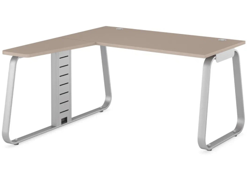 Рабочая станция эргономичная левая (углы прямые) Валетта, цвет серый камень