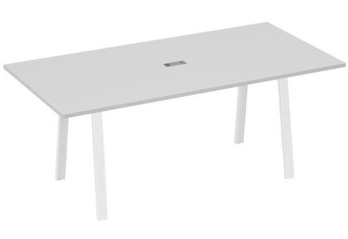 Стол для переговоров 200 Мира Трио, цвет серый + белый
