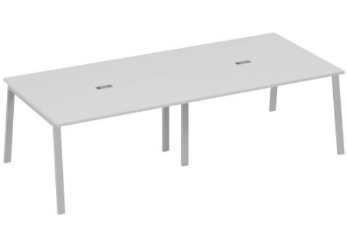 Стол для переговоров Мира Трио, цвет серый + серый