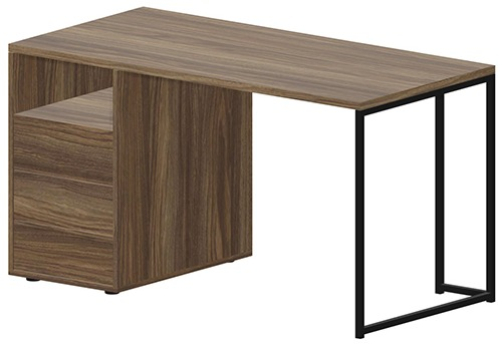 Стол на опорной тумбе левый Мейлон, цвет орех