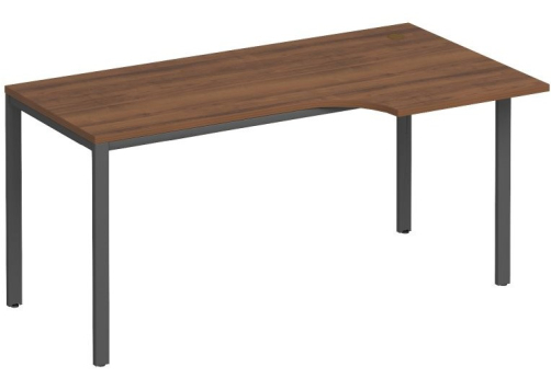 Стол эргономичный правый на металлокаркасе Прайм Металл 25, цвет орех + антрацит