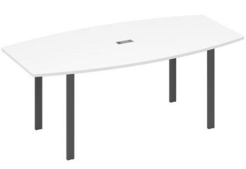 Стол для переговоров фигурный Мира Нумо, цвет белый премиум + антрацит