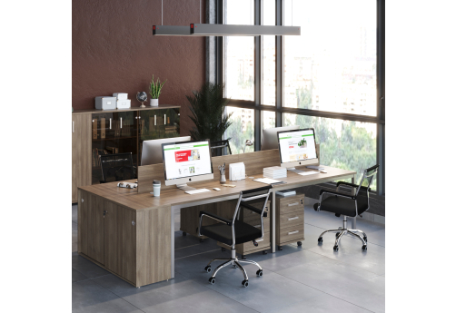 Бенч-система на 4 рабочих места Сканди Темный, цвет шамони темный