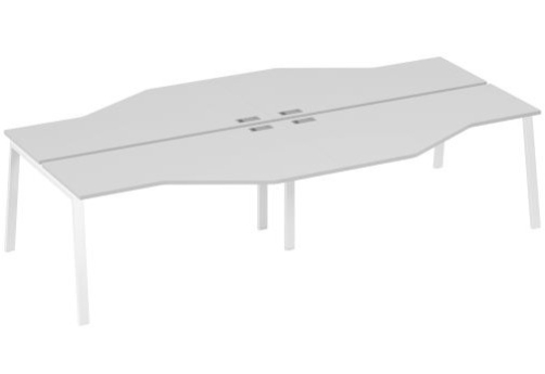 Рабочая станция эргономичная 4х160 Мира Трио, цвет серый + белый