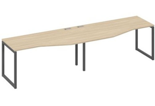 Рабочая станция эргономичная (2х160) Мира Одри, цвет дуб скандинавский + антрацит