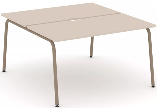 Рабочая станция на 2 места (с вырезом под провода), цвет капучино
