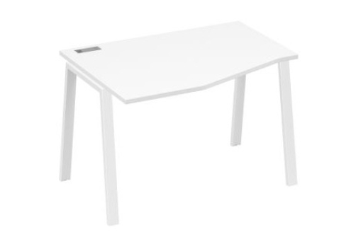 Стол эргономичный левый 120 Мира Трио, цвет белый премиум + белый