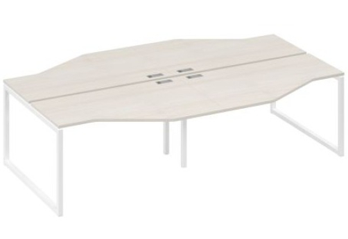 Рабочая станция эргономичная (4х140) Мира Одри, цвет дуб шамони + белый