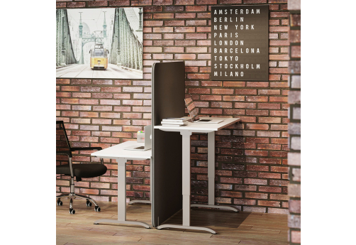 Стол с подъемным механизмом (с заглушками) Софт, цвет белый