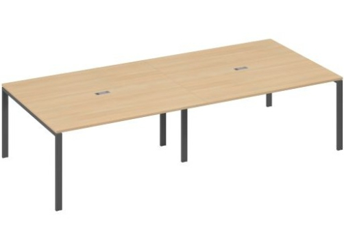 Стол для переговоров прямоугольный Мира Нумо, цвет натуральный дуб + антрацит