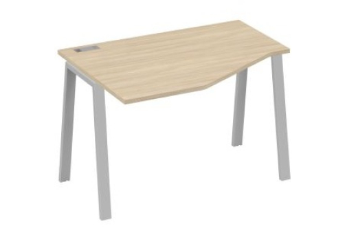 Стол эргономичный левый Мира Трио, цвет дуб скандинавский + серый