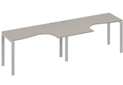 Рабочая станция эргономичная (2х140) Мира Нумо, цвет мокко премиум + серый