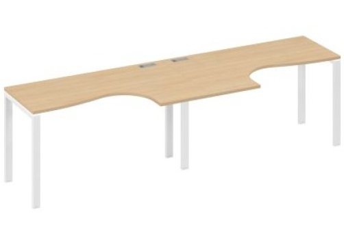Рабочая станция эргономичная (2х140) Мира Нумо, цвет натуральный дуб + белый
