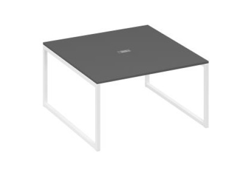 Стол для переговоров квадратный Мира Одри, цвет антрацит премиум + белый