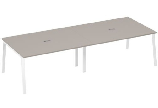 Стол для переговоров Мира Трио, цвет мокко премиум + белый