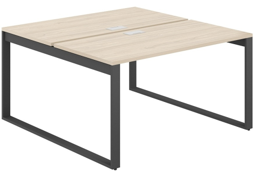 Рабочая станция с лючком Фламинго, цвет акация + антрацит