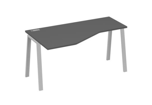 Стол эргономичный левый Мира Трио, цвет антрацит премиум + серый