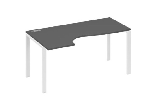 Стол эргономичный левый Мира Нумо, цвет антрацит премиум + белый