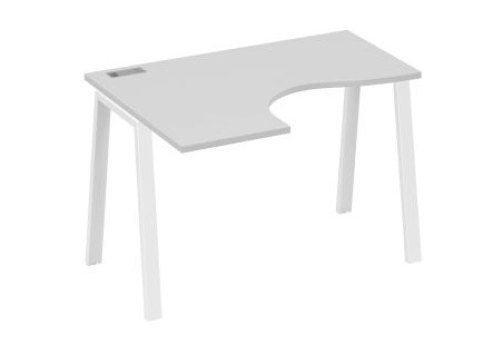 Стол эргономичный левый Мира Трио, цвет серый + белый