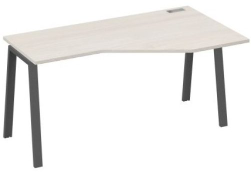 Стол эргономичный правый Мира Трио, цвет дуб шамони + антрацит