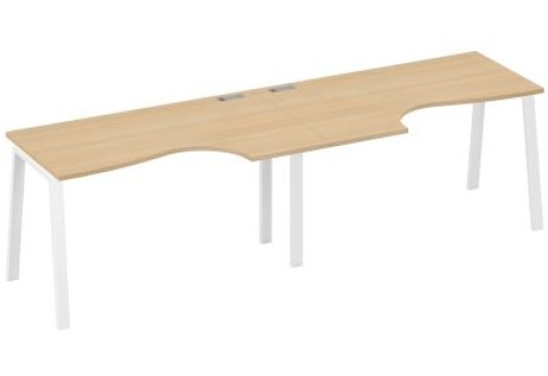 Станция рабочая эргономичная 2х140 Мира Трио, цвет натуральный дуб + белый