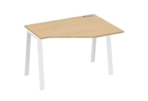 Стол эргономичный правый Мира Трио, цвет натуральный дуб + белый