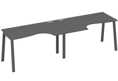 Станция рабочая эргономичная 2х140 Мира Трио, цвет антрацит премиум + антрацит