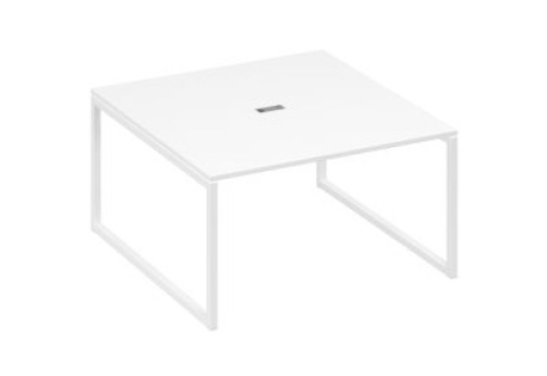 Стол для переговоров квадратный Мира Одри, цвет белый премиум + белый