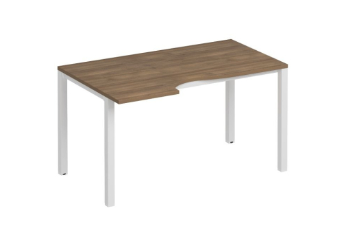Стол эргономичный левый Прайм Металл 50, цвет шамони темный + белый