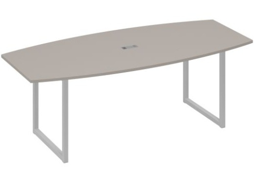 Стол для переговоров фигурный Мира Одри, цвет мокко премиум + серый