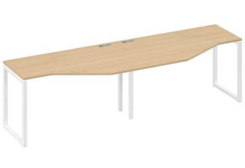 Рабочая станция эргономичная (2х140) Мира Одри, цвет натуральный дуб + белый