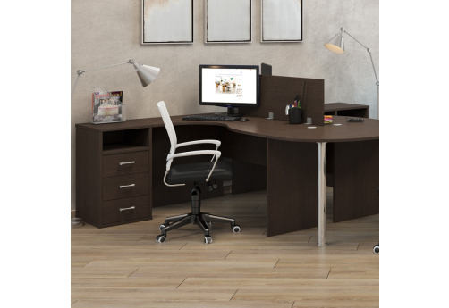 Стол эргономичный левый Тиана, цвет дуб темный