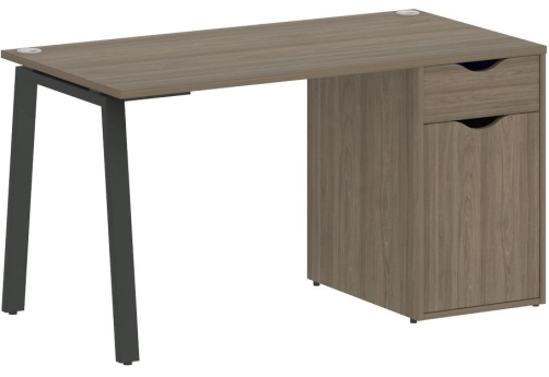 Стол письменный с тумбой, цвет вяз + антрацит