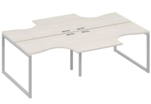 Рабочая станция эргономичная (4х120) Мира Одри, цвет дуб шамони + серый