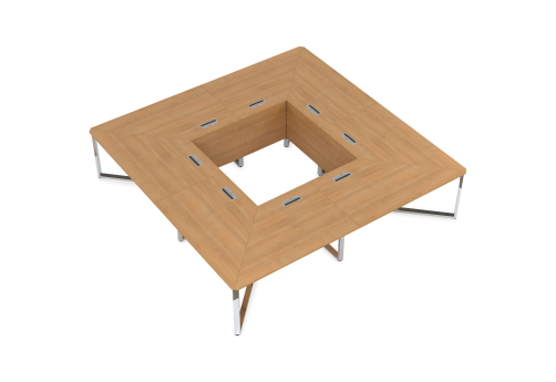 Стол для переговоров Кенвуд Конференц, цвет романо + металл-глянец