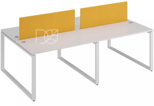 Стол на 4 рабочих места, цвет белый