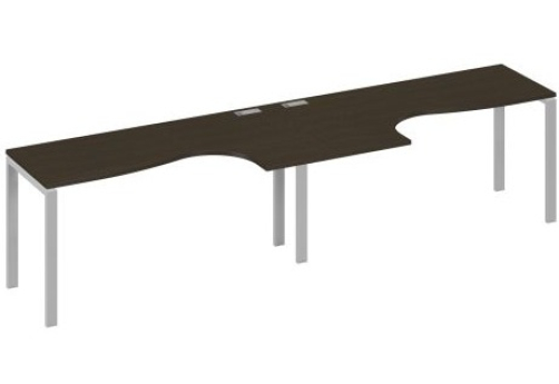 Рабочая станция эргономичная (2х160) Мира Нумо, цвет венге + серый