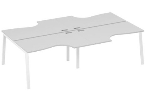 Станция рабочая эргономичная 4х140 Мира Трио, цвет серый + белый