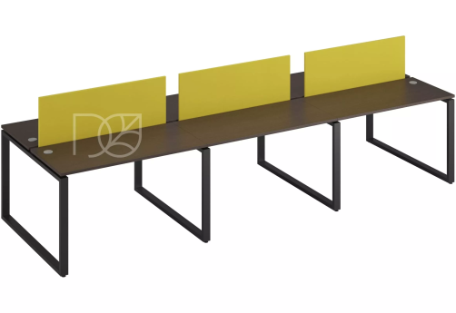 Стол на 6 рабочих мест (с просветом), цвет венге