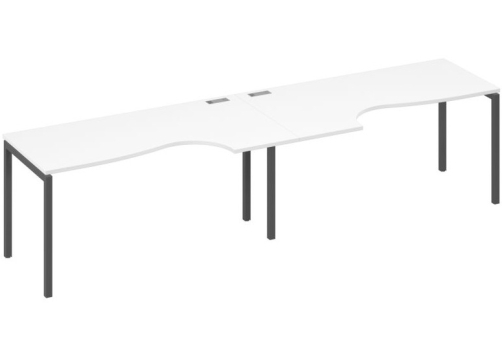Рабочая станция эргономичная 2х160 Классика Мира Лофт, цвет белый премиум + антрацит