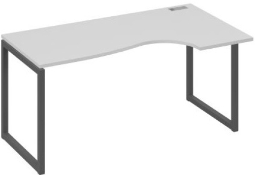 Стол эргономичный прваый Мира Одри, цвет серый + антрацит