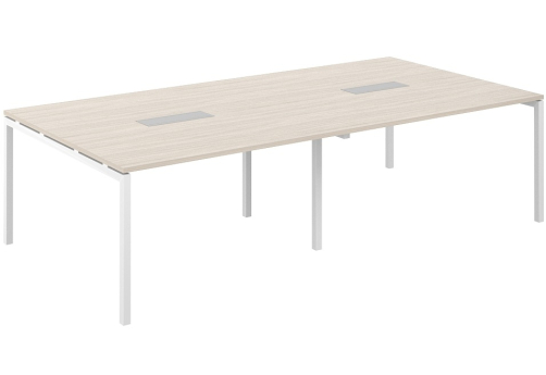 Стол переговорный Индиго Форт, цвет дуб светлый + белый