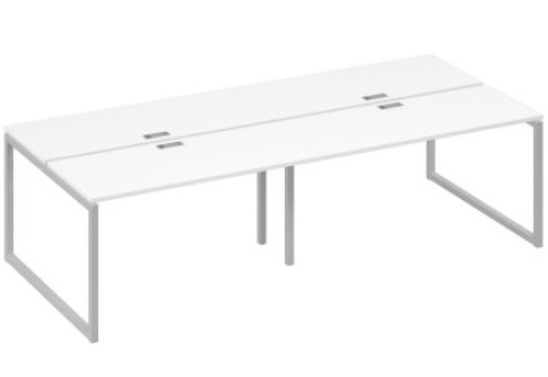 Рабочая станция (4х140) Мира Одри , цвет белый премиум + серый