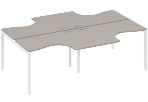 Рабочая станция эргономичная 4х120 Классика Мира Лофт, цвет мокко премиум + белый